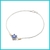 Pulsera Maciza Centro Flor con Piedras