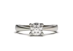 SOLITARIO OURO BRANCO 18K E DIAMANTE