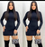 Vestido gola alta em ribana
