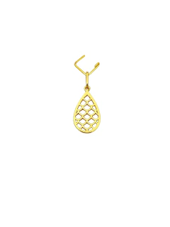 Pingente gota de ouro 18k Vazado