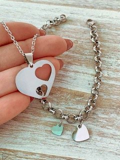 Conjunto corazón pulsera + cadenita