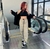 Calça Cargo Blogueira jeans Streetwear Sarja Larga Feminina Skate
