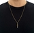 ￼Corrente Veneziana + Pingente Cruz Palito Banhados a ouro 18k Cordão Masculino e Crucifixo