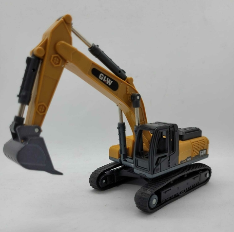 Escavadeira de metal com esteira de borracha