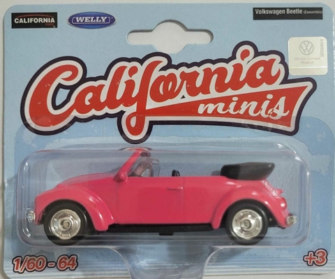 Fusca Rosa Conversível - 1/64 - Welly - Coleção California Minis - comprar online