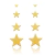 Brinco quarteto estrelas banhado a ouro