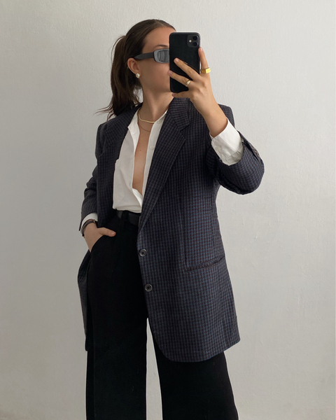 Blazer oversized pied de poule importado Europa (M/G) - comprar online