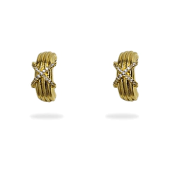 Brinco meia lua com X