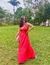 Vestido Longo em Crepe Texturizado