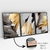 Quadro Trio Efeito Pincelado Golden Black