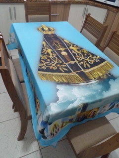 TOALHA DE MESA NOSSA SENHORA APARAECIDA AZUL CLARO