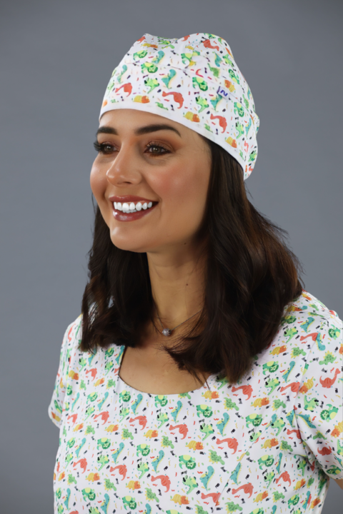 103 - Touca de Amarrar Estampada - Coleção Emoções