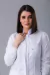 478 CP - Jaleco feminino manga longa com gola padre e punho de malha - Namastê Moda Branca