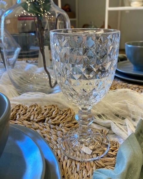 Set x 6 Copa de vidrio diamante