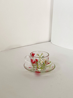Xícara + pires P - JARDIM DE FLORES - comprar online