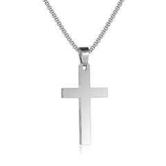 Colar de Cruz Clássico Masculino Aço Inoxidável Preto Cor de Ouro Colar com P - loja online