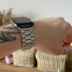 Pulseira de aço para pulseira Apple Watch 45mm 44mm 42mm 38mm 40mm 41mm Metal S - loja online
