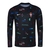 Camisa Seleção Portugal Pré-jogo 24/25 manga longa - Torcedor Nike Masculina - Preta com detalhes em azul e vermelho e verde