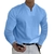 Camisas masculinas de manga comprida com decote em v com decote em v casual cami
