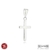 PINGENTE CRUCIFIXO LISO 11MM X 19MM ENCAPADO À PRATA 1000 SEM ZIRCÔNIA