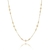 GARGANTILHA ELO PORTUGUÊS COM 2 ZIRCÔNIAS REDONDAS E 1 LOSANGO BANHADA A OURO 18K 50 CM ZIRCÔNIA CRISTAL