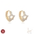 BRINCO ARGOLA ESTRELA FRONTAL CRAVEJADA 12.5MM BANHO ROSÉ ZIRCÔNIA CRISTAL