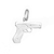 PINGENTE PISTOLA 21.5MM X 24MM EM PRATA DE LEI 925 SEM ZIRCÔNIA