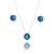 CONJUNTO ZIRCÔNIA REDONDA AZUL NOTURNO EM PRATA DE LEI COM GALERIA 8MM