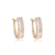 BRINCO ARGOLA COM FAIXA Z FRONTAL CRAVEJADA 5.3MM X 15.7MM BANHO ROSÉ ZIRCÔNIA CRISTAL