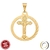 PINGENTE CRISTO NA CRUZ 2 DIAMANTADOS VAZADO 20MM BANHADO A OURO 18K SEM ZIRCÔNIA