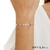 PULSEIRA CORAÇÕES LILÁS E ROSA E RETÂNGULO ZIRCÔNIA CRISTAL EM PRATA DE LEI 925 - comprar online