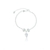 PULSEIRA FOLHA COM ELOS FLORIDOS DESLIZANTES ENCAPADA À PRATA 1000 19 CM ZIRCÔNIA CRISTAL