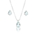 CONJUNTO GOTA ZIRCÔNIA AQUAMARINE
