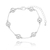 PULSEIRA BOLINHAS 8MM INTERCALADAS FOSCAS E LISAS 21CM ENCAPADA À PRATA 1000 SEM ZIRCÔNIA
