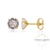 BRINCO PONTO DE LUZ REDONDO 5MM EM PRATA COM BANHO DE OURO ZIRCÔNIA CRISTAL - comprar online