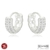 BRINCO ARGOLA CRAVEJADA 3 FILEIRAS ENCAPADO À PRATA 1000 ZIRCÔNIA CRISTAL