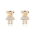 BRINCO URSO 5.8MM X 9MM BANHO ROSÉ ZIRCÔNIA CRISTAL