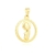 PINGENTE N. SENHORA REDONDO VAZADO 20MM BANHADO A OURO 18K SEM ZIRCÔNIA