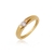 ANEL SOLITÁRIO BAIXO 3.25MM EM PRATA COM BANHO DE OURO ZIRCÔNIA CRISTAL