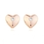 BRINCO CORAÇÃO LISO COM ZIRCÔNIA CENTRAL 5.7MM X 5.5MM BANHO ROSÉ ZIRCÔNIA CRISTAL