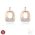BRINCO SENSORIAL CLÁSSICO 11.8MM X 19MM BANHO ROSÉ ZIRCÔNIA CRISTAL