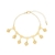 PULSEIRA CORAÇÕES LOVE E CORAÇÕES PENDURADOS 21CM BANHADA A OURO 18K SEM ZIRCÔNIA