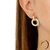 BRINCO DIVA 2 FILEIRAS CRAVEJADO COM PÊNDULO REDONDO 16MM X 22MM BANHADO A OURO 18K ZIRCÔNIA CRISTAL - comprar online