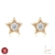 BRINCO ESTRELA COM ZIRCÔNIA CENTRAL 5MM BANHO ROSÉ ZIRCÔNIA CRISTAL