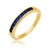 ANEL MEIA ALIANÇA BANHADO A OURO 18K ZIRCÔNIA AZUL NOTURNO