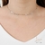 GARGANTILHA CHOCKER ELO PORTUGUÊS COM 2 ZIRCÔNIAS REDONDAS E 1 LOSANGO BANHO ROSÉ 40 CM ZIRCÔNIA CRISTAL - comprar online