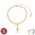 PULSEIRA TERÇO CORAÇÃO DEUS E CRUCIFIXO BANHADA A OURO 18K 19CM SEM ZIRCÔNIA