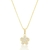GARGANTILHA FLOR CRAVEJADA 11.3MM X 19.6MM BANHADA A OURO 18K 45 CM ZIRCÔNIA CRISTAL