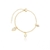 PULSEIRA GRUMET 3 CORAÇÕES BANHO ROSÉ 19 CM ZIRCÔNIA CRISTAL