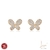BRINCO BORBOLETA HAPPY CRAVEJADO 10MM X 7.8MM BANHO ROSÉ ZIRCÔNIA CRISTAL